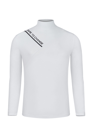 Diagonal Top - Men's Long Sleeve Golf Shirt (White)
