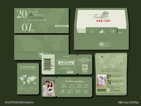 (DQ-DQBTN106362) Thiệp cưới mẫu passport