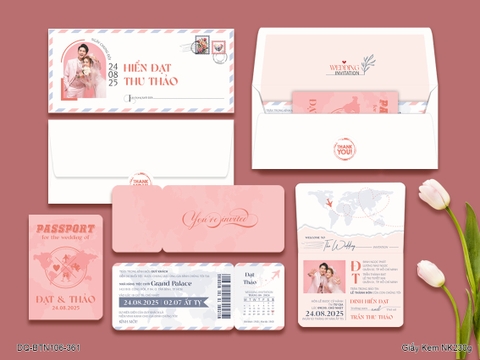 (DQ-DQBTN106361) Thiệp cưới mẫu passport