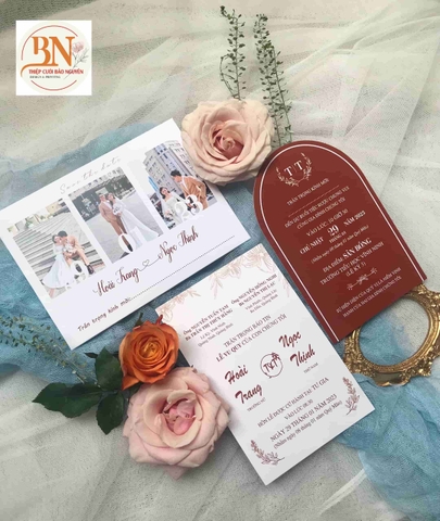 (RRH-BN001) Thiệp Cưới In Hình Cưới