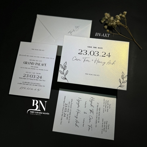 (BN-AK024) Thiệp Cưới Ánh Kim BN