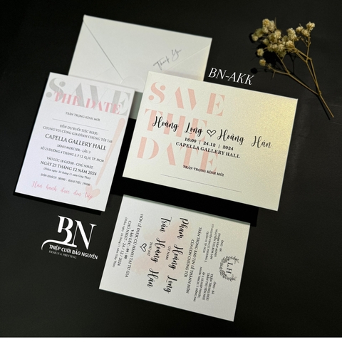 (BN-AK025) Thiệp Cưới Ánh Kim BN