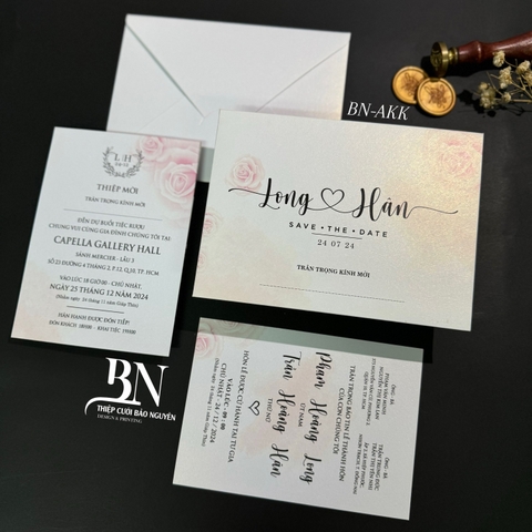 (BN-AK031) Thiệp Cưới Ánh Kim BN