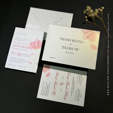 (BN-AK032) Thiệp Cưới Ánh Kim BN