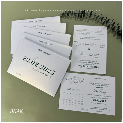 (BN-AK033) Thiệp Cưới Ánh Kim BN