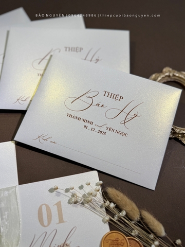 (BN-AK042) Thiệp Cưới Ánh Kim BN
