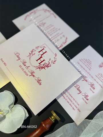 (BN-AK052) Thiệp Cưới Giấy Ánh Kim Thơm