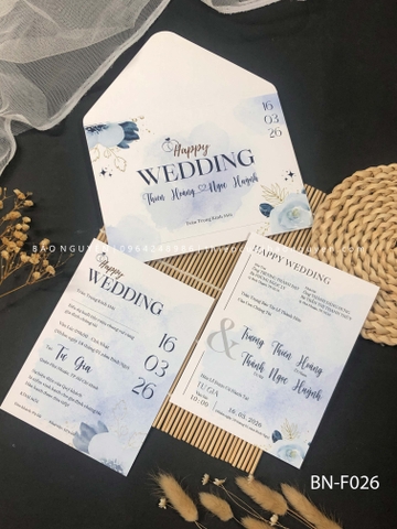 (BN-F026) Thiệp Cưới KTS Giấy Ford