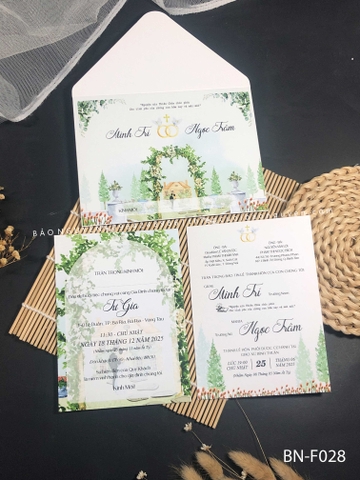 (BN-F028) Thiệp Cưới KTS Giấy Ford