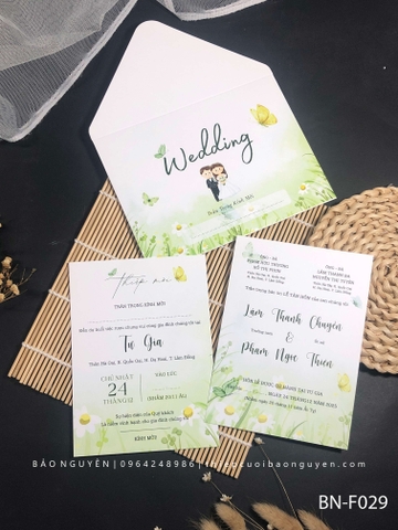(BN-F029) Thiệp Cưới KTS Giấy Ford