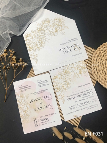 (BN-F031) Thiệp Cưới KTS Giấy Ford