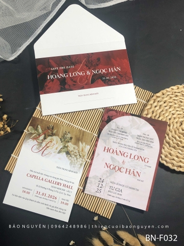 (BN-F032) Thiệp Cưới KTS Giấy Ford