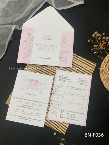 (BN-F036) Thiệp Cưới KTS Giấy Ford