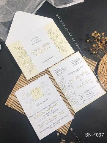 (BN-F037) Thiệp Cưới KTS Giấy Ford