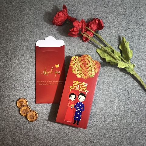 (BN-LX002) Bao Lì Xì Bê Tráp, Lì Xì Bưng Quả, Lì Xì Cưới - Set 10 cái