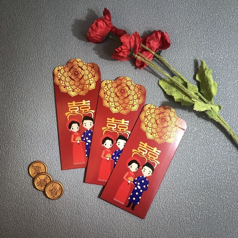 (BN-LX002) Bao Lì Xì Bê Tráp, Lì Xì Bưng Quả, Lì Xì Cưới - Set 10 cái