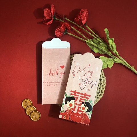 (BN-LX007) Bao Lì Xì Bê Tráp, Lì Xì Bưng Quả, Lì Xì Cưới - Set 10 cái