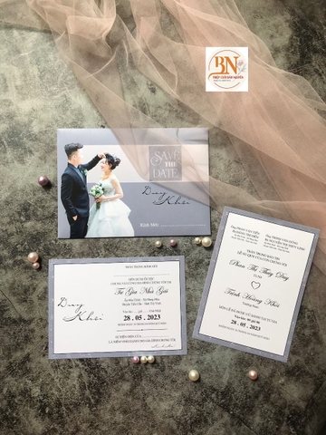 (RRH-BN007) Thiệp Cưới In Hình Cưới