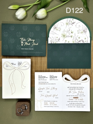 (D122) Thiệp Cưới Ép Kim Cao Cấp