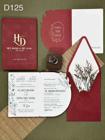 (D125) Thiệp Cưới Ép Kim Cao Cấp