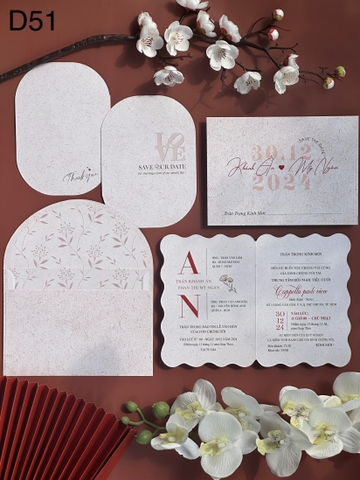 (D54) Thiệp Cưới Hiện Đại Giấy Ford