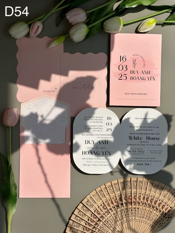 (D54) Thiệp Cưới Hiện Đại Giấy Ford
