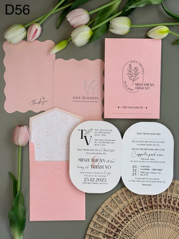 (D56) Thiệp Cưới Hiện Đại Giấy Ford