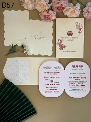 (D57) Thiệp Cưới Hiện Đại Giấy Ford