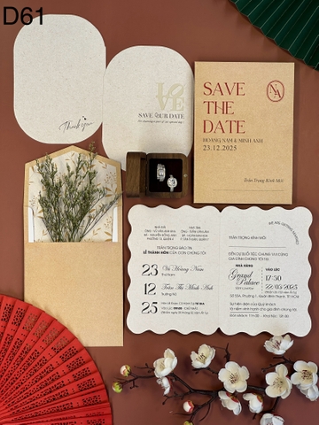 (D61) Thiệp Cưới Hiện Đại Giấy Ford