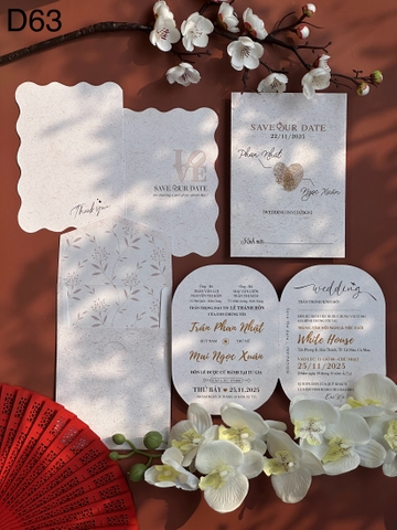 (D63) Thiệp Cưới Hiện Đại Giấy Ford