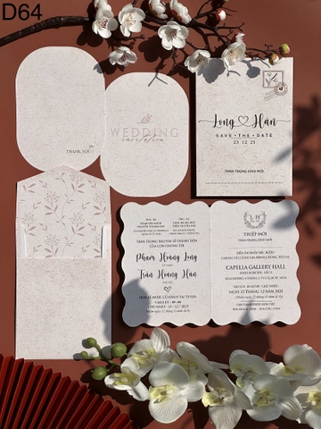 (D64) Thiệp Cưới Hiện Đại Giấy Ford