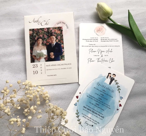 (RRH-BN003) Thiệp Cưới In Hình Cưới