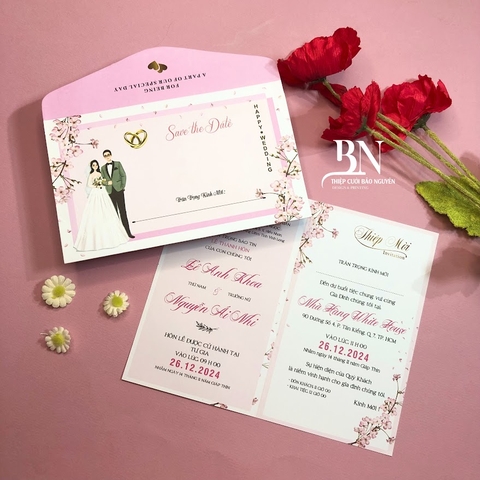 (GYL - U402) Thiệp cưới offset mẫu hiện đại