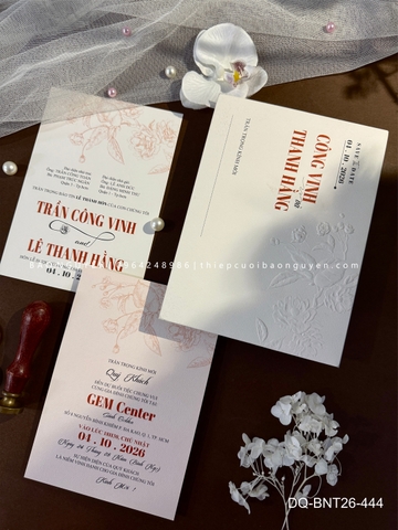 (DQ-BNT26-444) Thiệp Cưới Cao Cấp 2026
