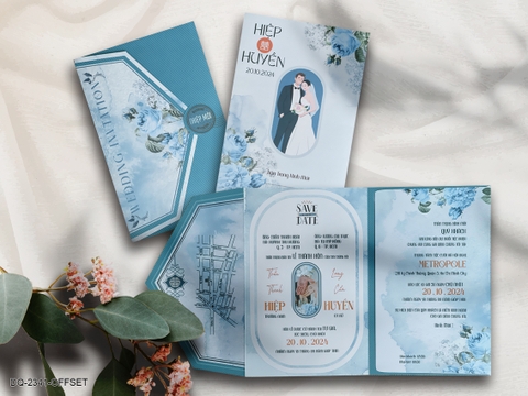 (DQ2341) Thiệp cưới hiện đại 3in1 giá rẻ