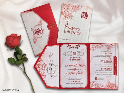 (DQ2344) Thiệp cưới hiện đại 3in1 giá rẻ