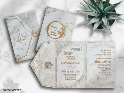 (DQ2345) Thiệp cưới hiện đại 3in1 giá rẻ