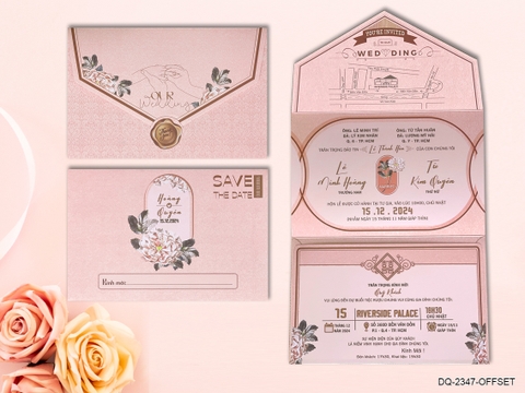 (DQ2347) Thiệp cưới hiện đại 3in1 giá rẻ