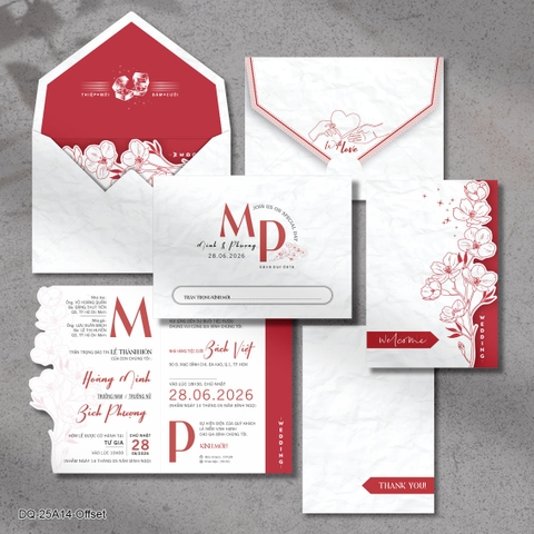 (DQ25A14) Thiệp cưới hiện đại giá rẻ