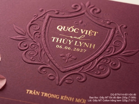 (DQBTN114651dodo) Thiệp Cưới Cao Cấp 2026