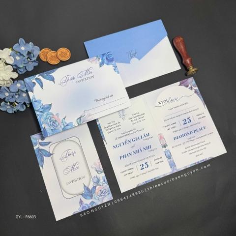 (GYL - F6601) Thiệp cưới offset mẫu hiện đại giá rẻ