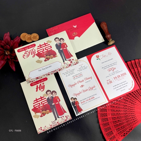 (GYL - F6606) Thiệp cưới offset mẫu hiện đại giá rẻ