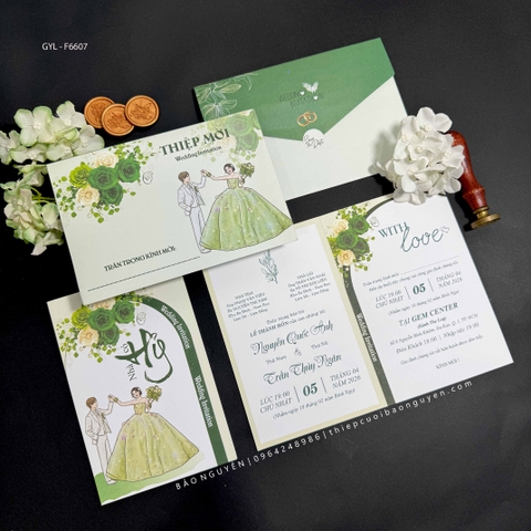 (GYL - F6607) Thiệp cưới offset mẫu hiện đại giá rẻ