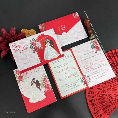 (GYL - F6608) Thiệp cưới offset mẫu hiện đại giá rẻ
