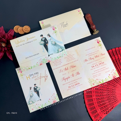 (GYL - F6610) Thiệp cưới offset mẫu hiện đại giá rẻ