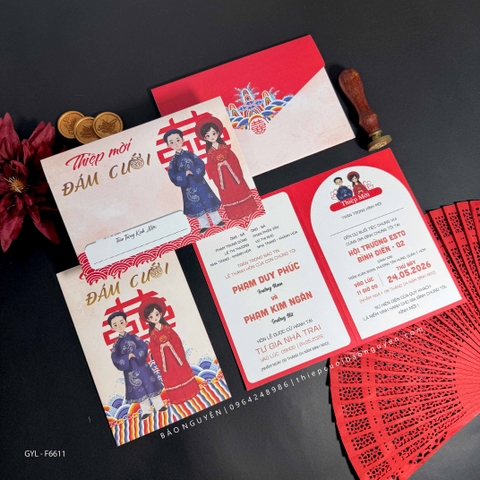 (GYL - F6611) Thiệp cưới offset mẫu hiện đại giá rẻ