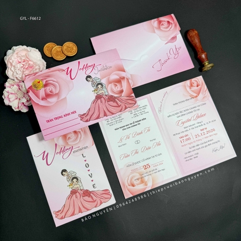 (GYL - F6612) Thiệp cưới offset mẫu hiện đại giá rẻ