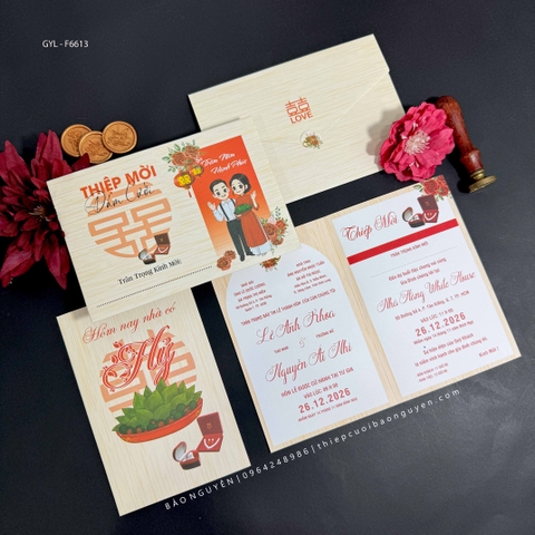 (GYL - F6613) Thiệp cưới offset mẫu hiện đại giá rẻ