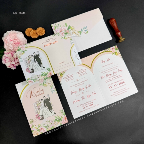 (GYL - F6615) Thiệp cưới offset mẫu hiện đại giá rẻ