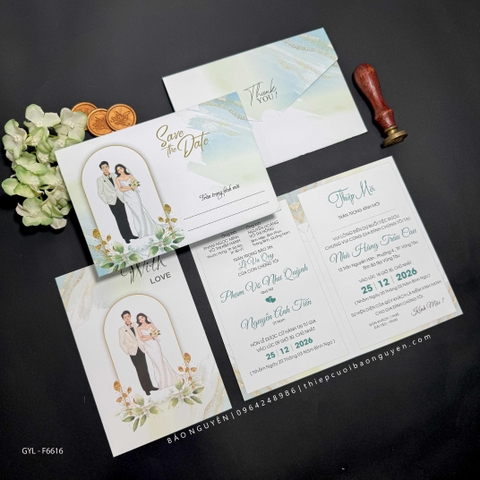 (GYL - F6616) Thiệp cưới offset mẫu hiện đại giá rẻ